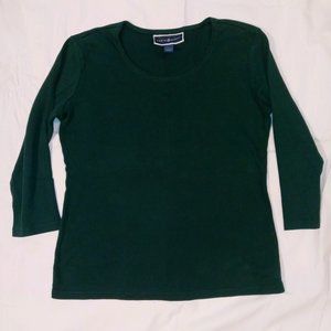 Karen Scott green XS 3/4 sleeve tee